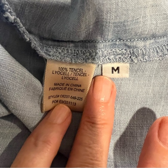 Cloth & Stone Anthropologie Light Blue Chambray Shirt Dress size medium - Picture 11 of 11